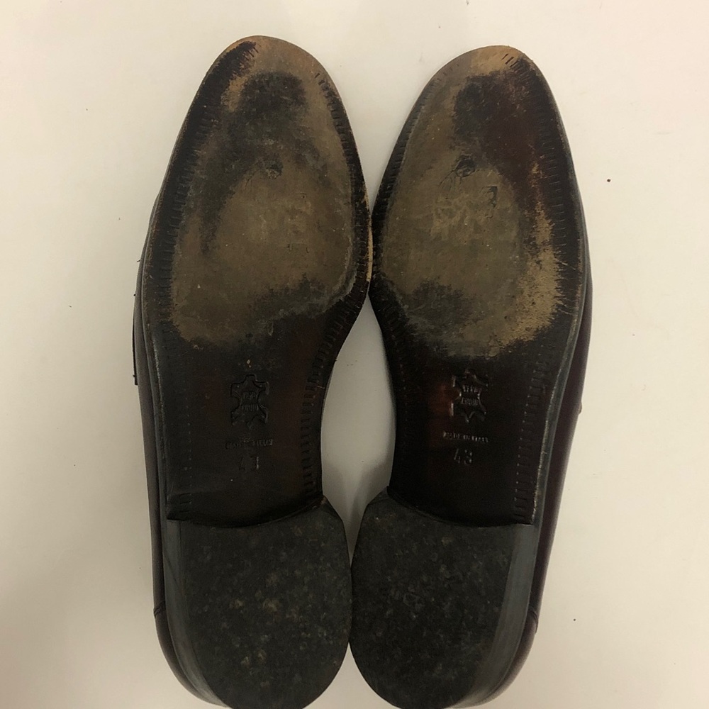 Creazioni Olimpica 43 Loafer Shoe Burgundy Leather Vero Cuoio Gold bits Vintage - Picture 7 of 10
